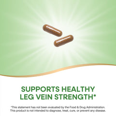 Close-up of the ingredient list on Nature's Way Leg Veins packaging
