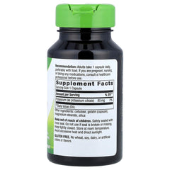 Close-up of Natures Way Potassium Chelate Complex bottle label