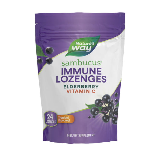 Nature's Way Sambucus Immune Lozenges tropical flavor packaging front