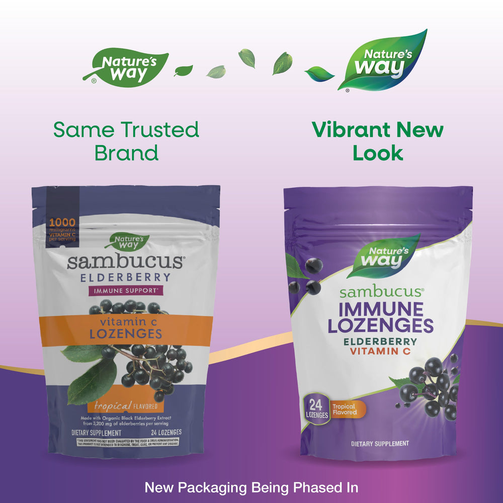 Ingredient overview showing elderberry extract and vitamin C