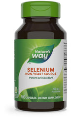 Nature's Way Selenium bottle with capsule view - non-yeast source, 200 mcg