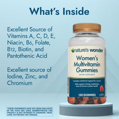 Bottle of Nature's Wonder Women's Multivitamin Gummies