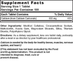 Nature's Blend Calcium Carbonate 600 mg bottle front view