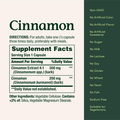 Side view of Nature's Bounty Cinnamon Capsules bottle