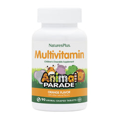 Natures Plus Animal Parade Orange front with 90 chewable tablets