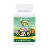 Front packaging of Natures Plus Animal Parade Tummy Zyme tropical fruit chewables