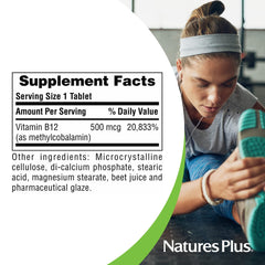 Close-up of B12 vegetarian tablets