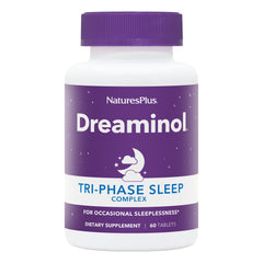 Natures Plus DREAMINOL Tri-Phase Sleep Complex supplement bottle
