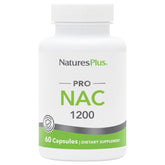 Front view of Natures Plus PRO NAC 1200 mg 60 capsules bottle with label