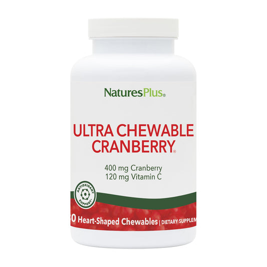 Bottle of Nature's Plus Ultra Cranberry Love Berries chewable tablets