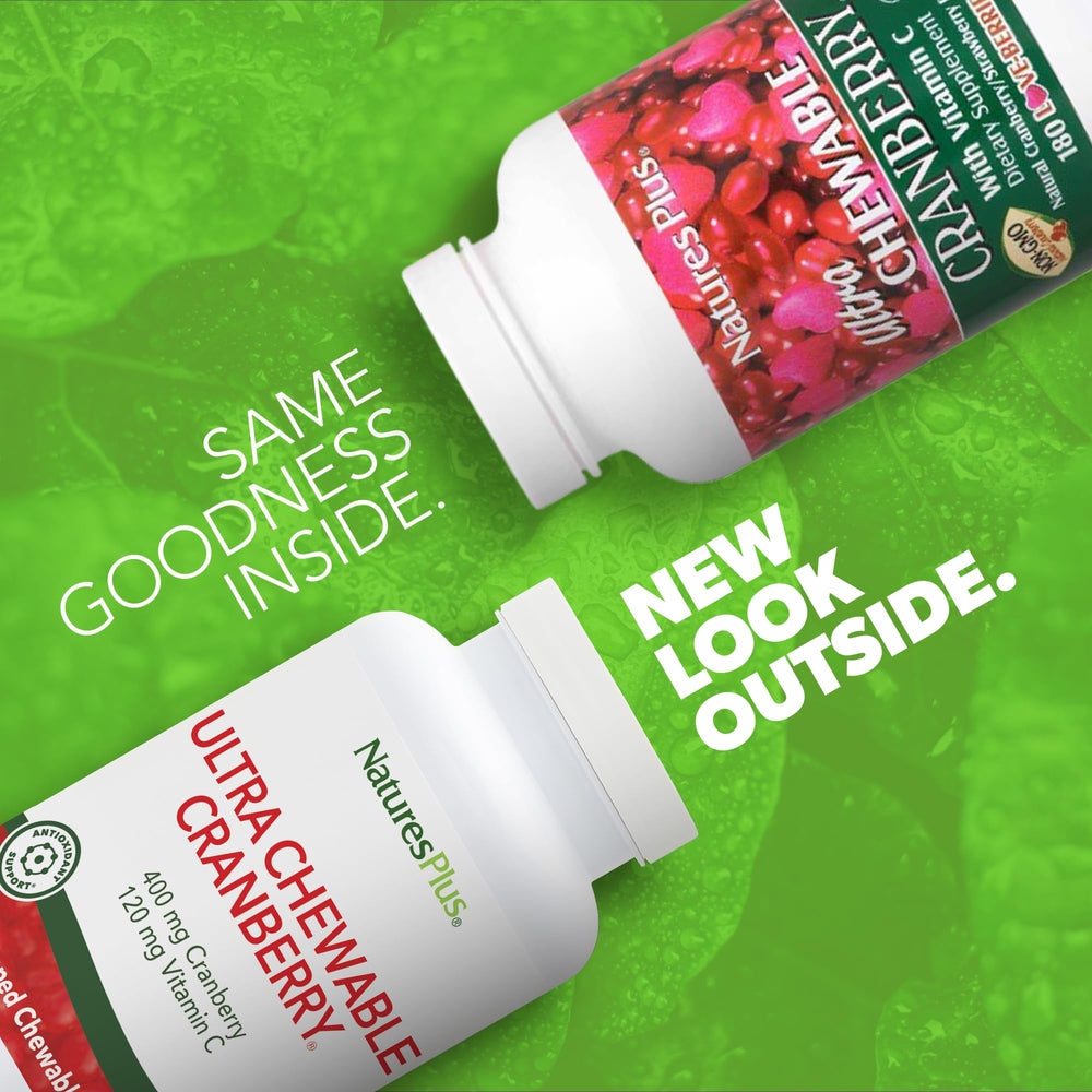 Close-up of heart-shaped cranberry-strawberry flavored chewables