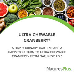 Supplement facts panel on Nature's Plus Ultra Cranberry Love Berries bottle