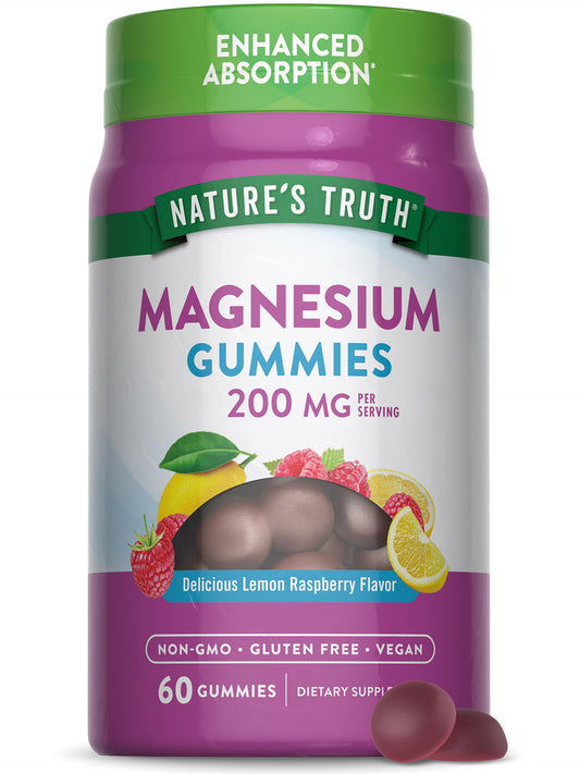 Front view of Nature's Truth Magnesium Gummies for Adults bottle