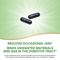 Serving size showing two capsules for Nature's Way Activated Charcoal