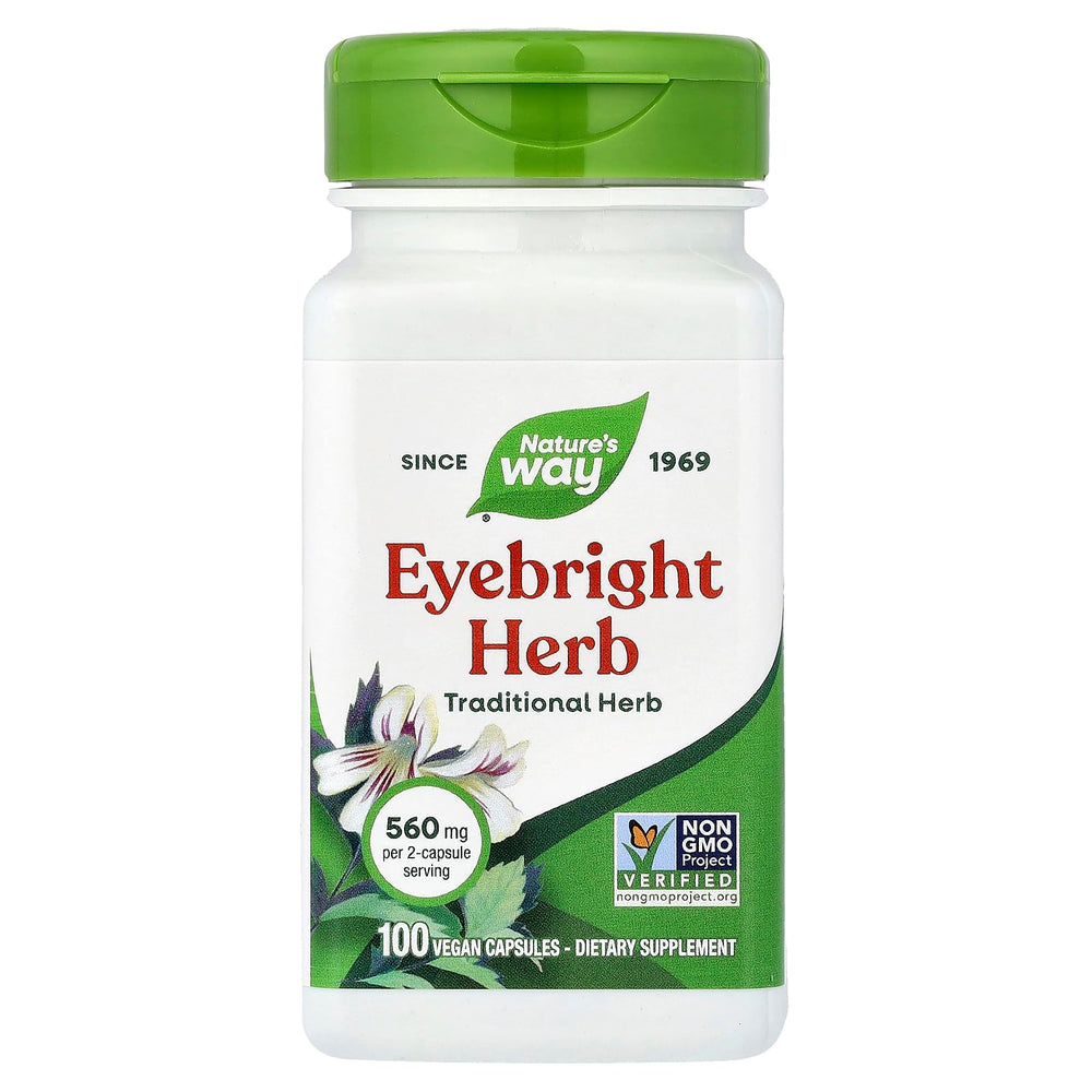 Nature's Way Eyebright Herb bottle — 860 mg per serving, 100 vegan capsules