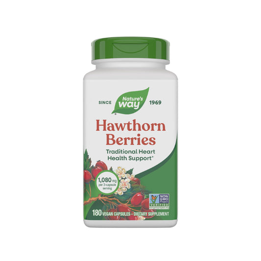 Nature's Way Hawthorn Berries 180 Vcaps bottle - front view