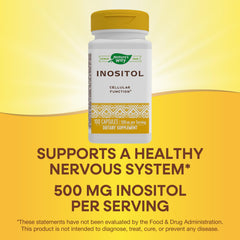 Nature's Way Inositol 500 mg label and ingredients
