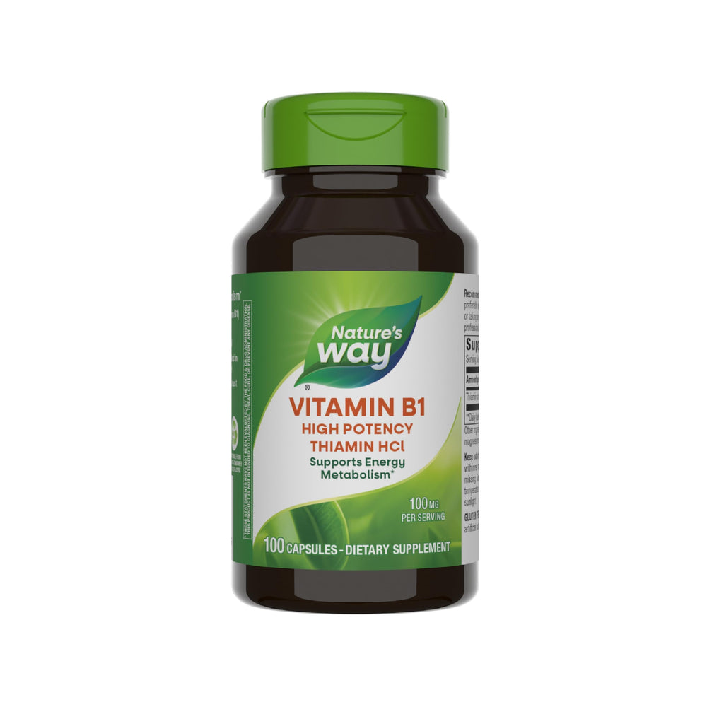 Front bottle label of Nature's Way Vitamin B1 100 mg Thiamin HCl