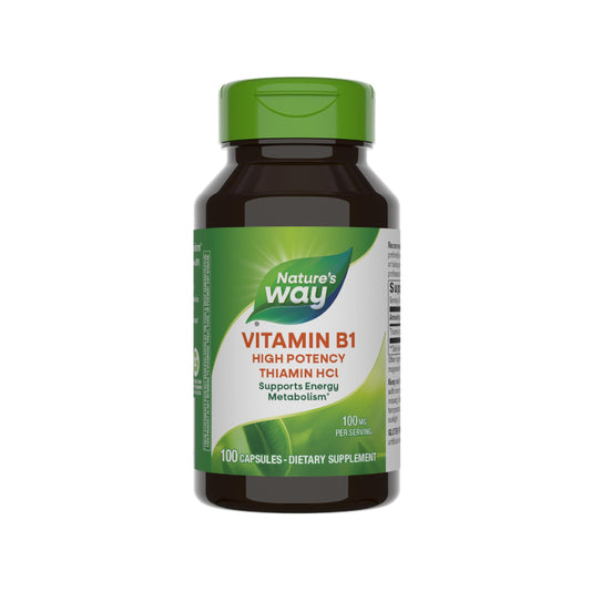 Front bottle label of Nature's Way Vitamin B1 100 mg Thiamin HCl
