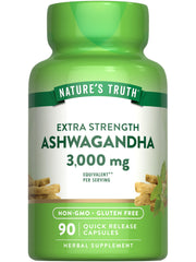 Front view of Nature's Truth Ashwagandha Capsules bottle