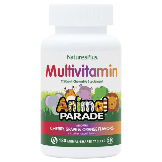 NaturesPlus Animal Parade bottle with 180 animal-shaped chewables