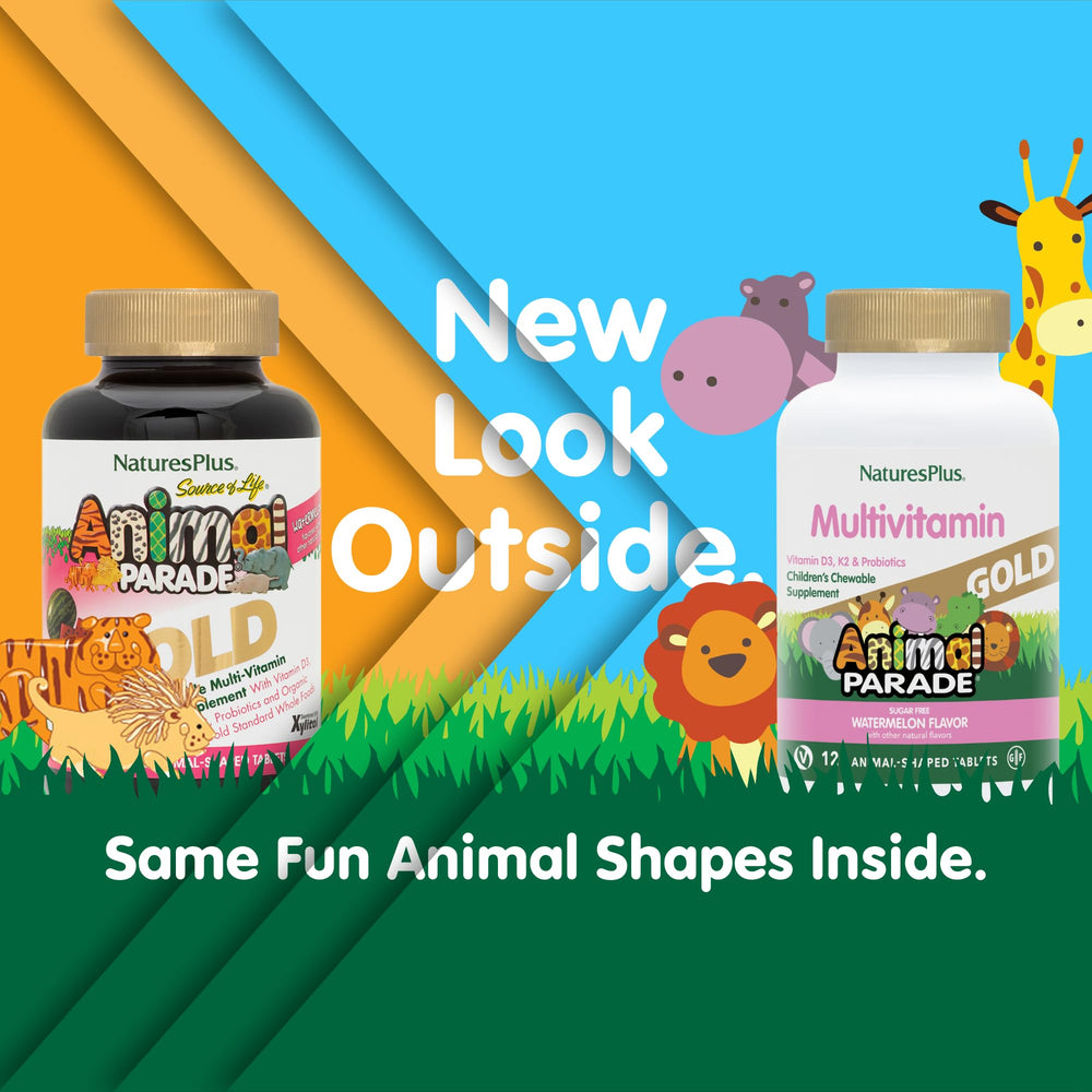 Close-up of animal-shaped watermelon-flavored chewables for kids