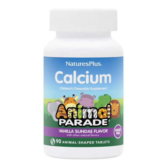 Hero image: NaturesPlus Animal Parade Sugar-Free Calcium for Kids, Vanilla Sundae flavor