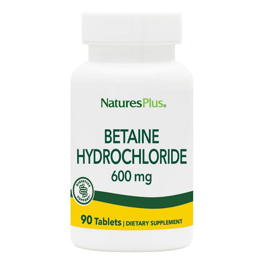 Nature's Plus Betaine HCl 600 mg bottle front view