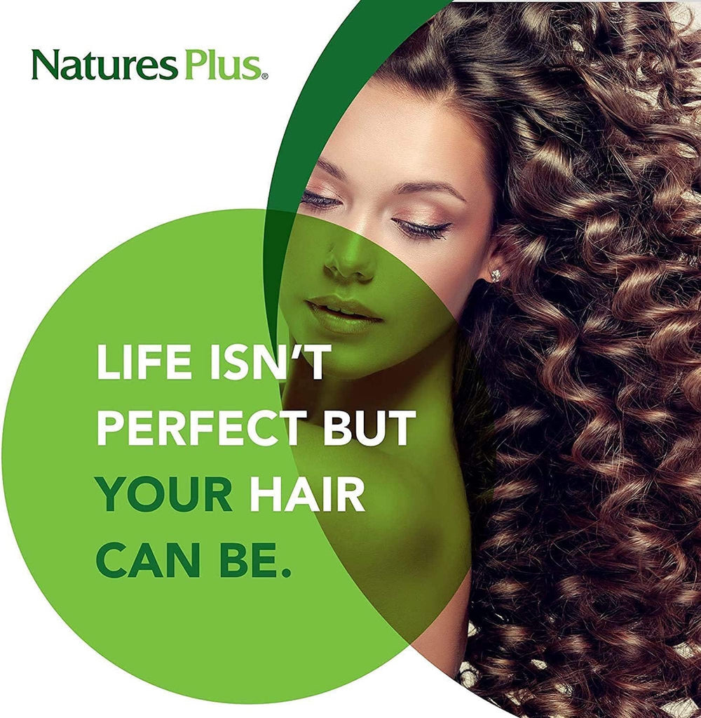 Supplement facts label on NaturesPlus Biotin bottle