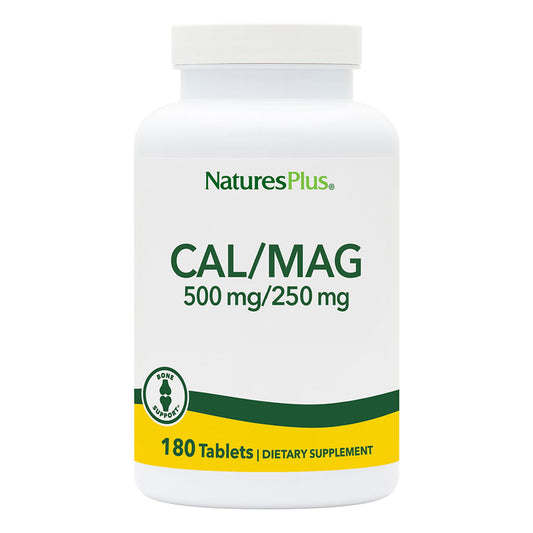 NaturesPlus Cal/Mag 180 vegetarian tablets - hero image