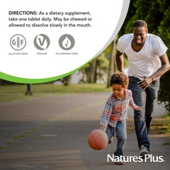 Vegan and gluten-free labeling for Nature's Plus Chewable Iron
