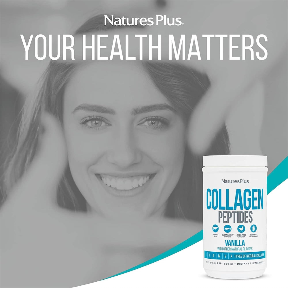 Packaging display of Nature's Plus Collagen Peptides Vanilla 2-pack