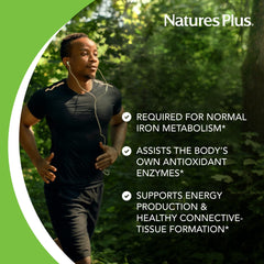 NaturesPlus Copper 3 mg label and packaging artwork