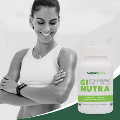 Probiotics and L-Glutamine ingredients on Nature's Plus GI Natural Total Digestive Wellness label