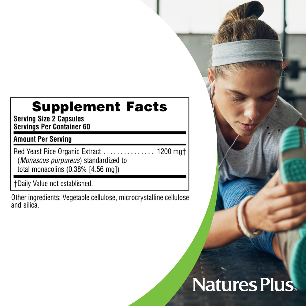 Herbal Actives Red Yeast Rice packaging showing Non-GMO, Vegan, Gluten Free