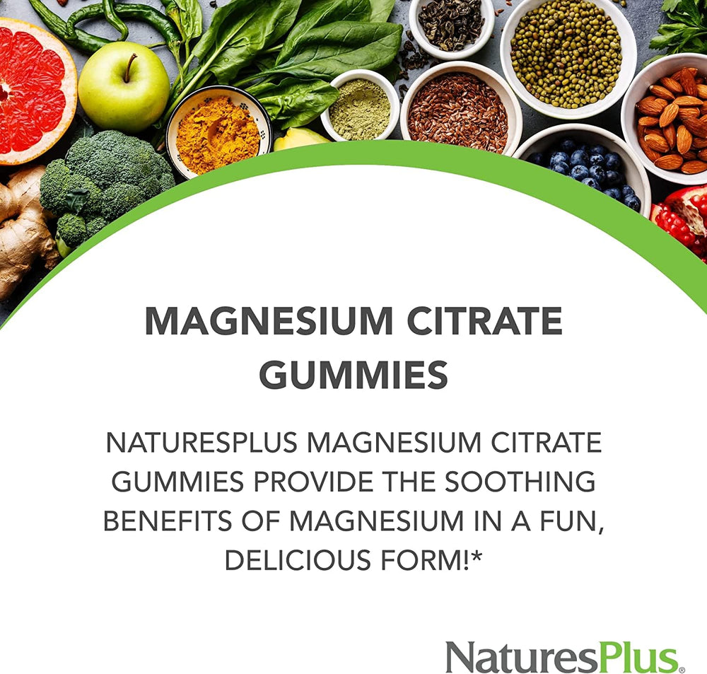 Close-up of Raspberry Magnesium Citrate gummy with 105 mg per serving