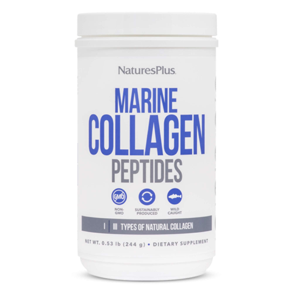 NaturesPlus Marine Collagen Peptides Unflavored 0.54 lb tub on white