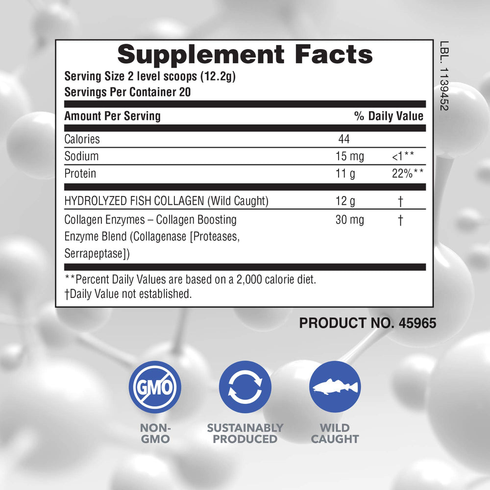 Product info showing 20 servings per container