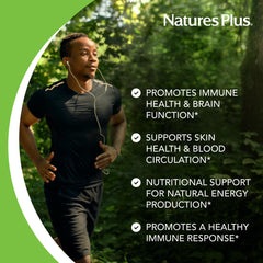 Benefits graphic highlighting Vitamin B3 supporting skin health and no-flush formula