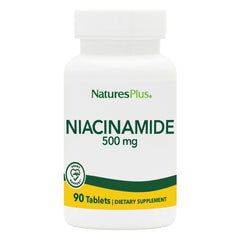 Hero image: NaturesPlus Niacinamide 500 mg bottle
