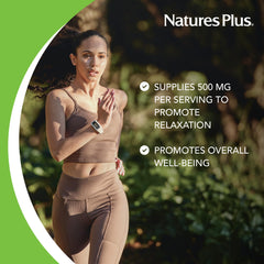 GABA supplement bottle highlighting vegan, non-GMO, gluten-free attributes