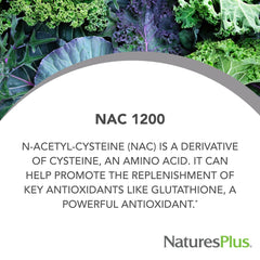 Close-up of NaturesPlus PRO NAC 1200 mg label on bottle
