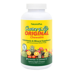Product packaging for NaturesPlus Source of Life Adult Chewable Multivitamin Apple Cinnamon