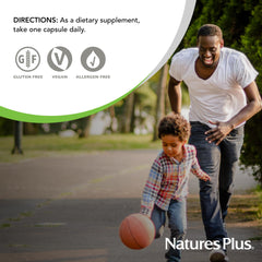 Gluten-free badge beside NaturesPlus Super B50-60 bottle