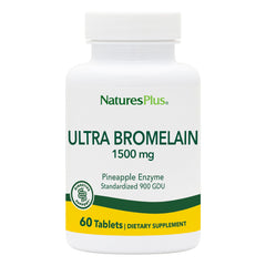 NaturesPlus Ultra Bromelain bottle label with 60 tablets
