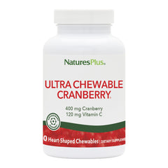 Hero image of NaturesPlus Ultra Cranberry chewable tablets in strawberry flavor