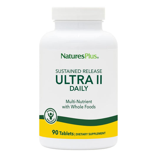 Front view of NaturesPlus Ultra II Daily 90-tablet bottle