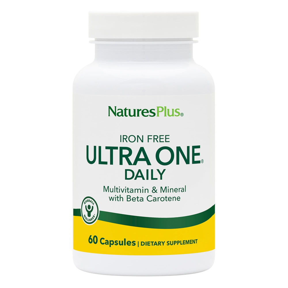 Front view of NaturesPlus Ultra One Daily Iron Free bottle