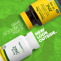 Back label showing zinc supplement facts