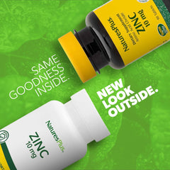 NaturesPlus Zinc bottle and box on a white background